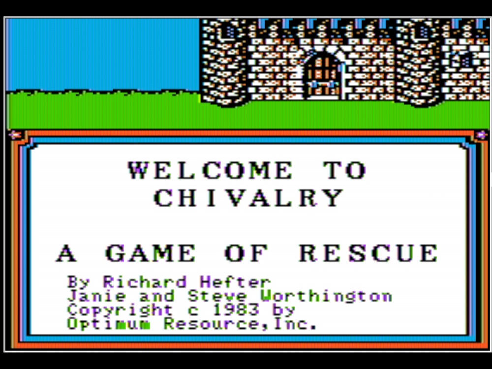 Title Screen of Chivalry for Apple II